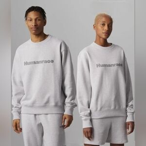 Adidas Originals x Pharrell Williams Basics Crew Unisex Sweatshirt Gray Med NWT